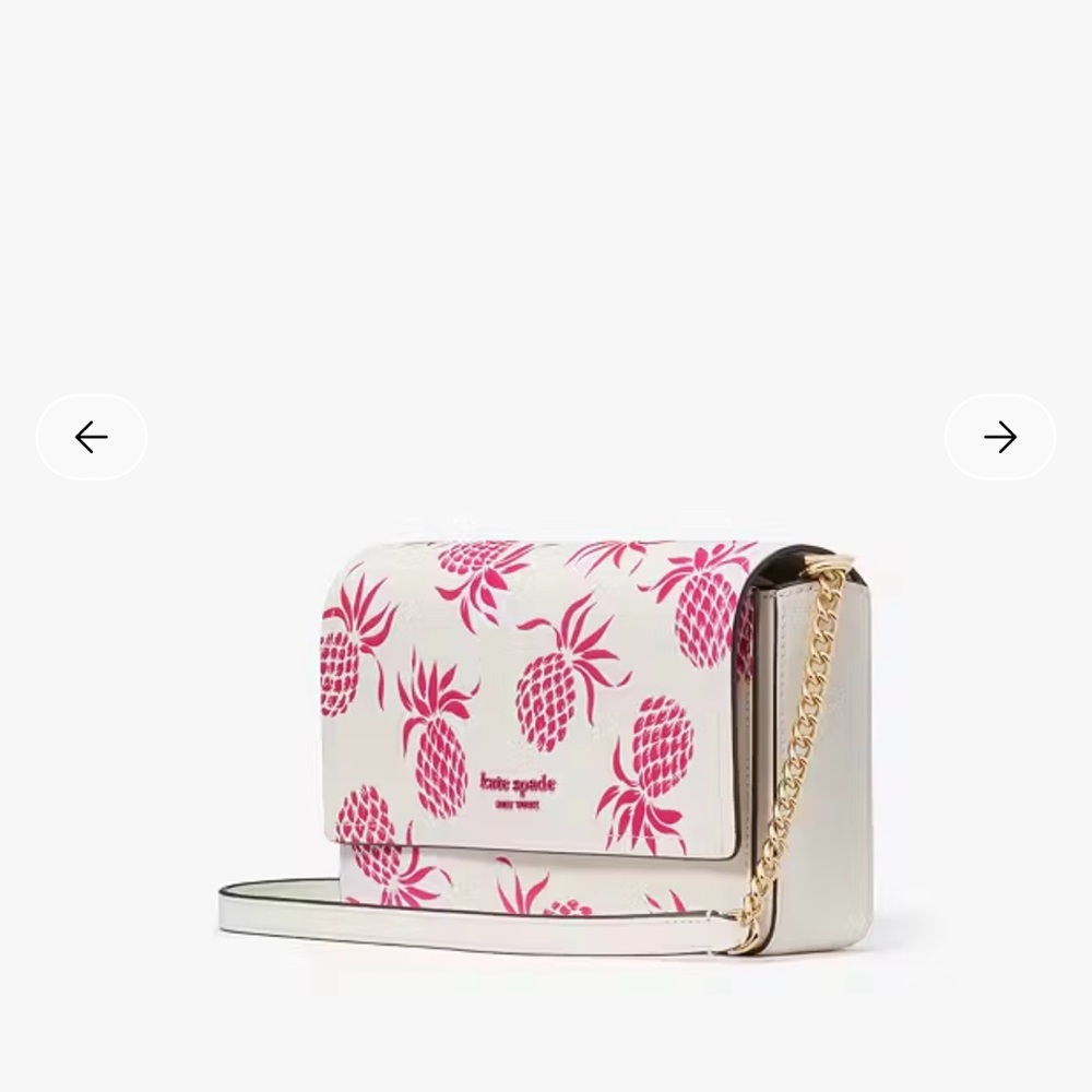 Kate Spade Morgan Pineapple Embossed Flap Chain Crossbody - Picture 6 of 11